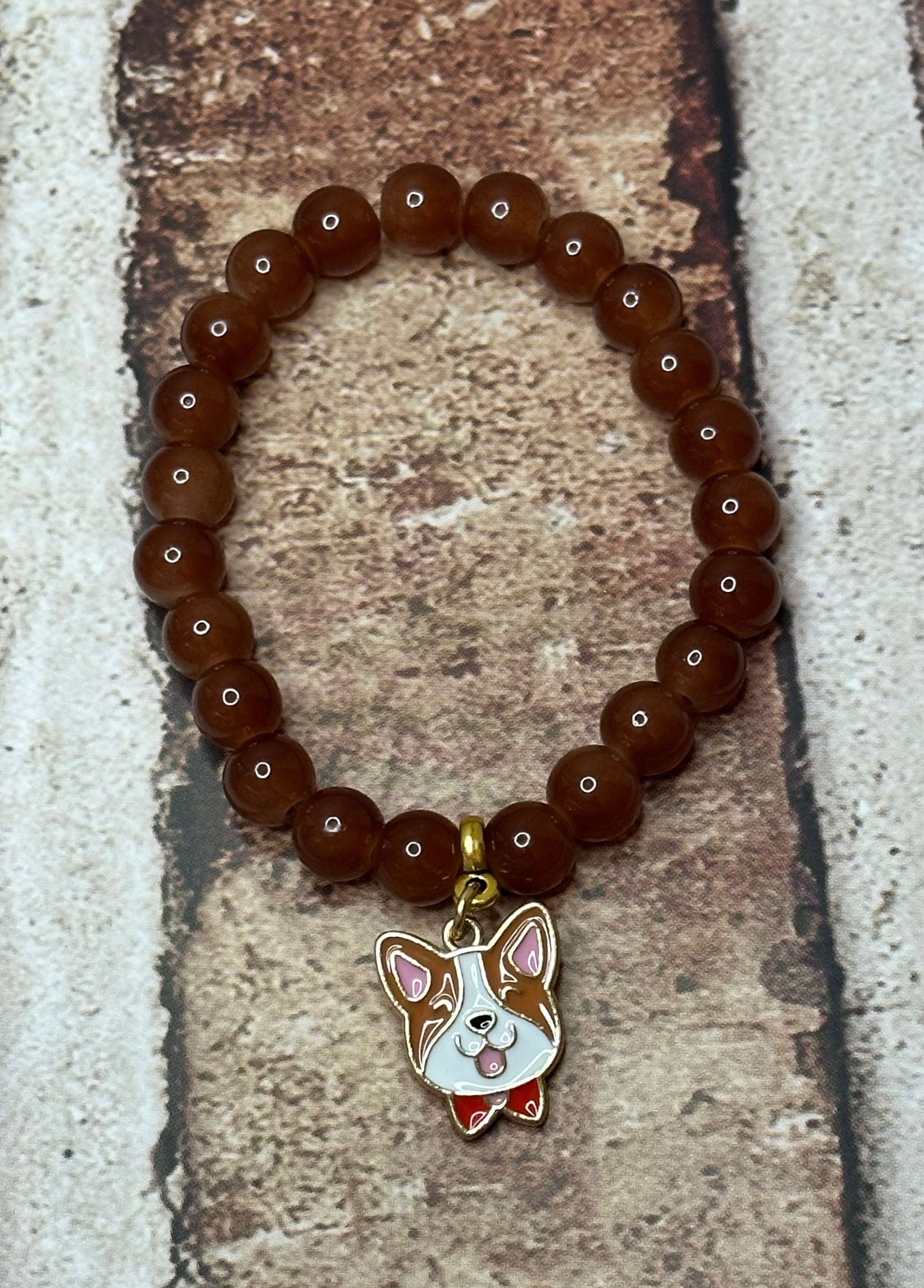 Brown Corgi Head Bracelet