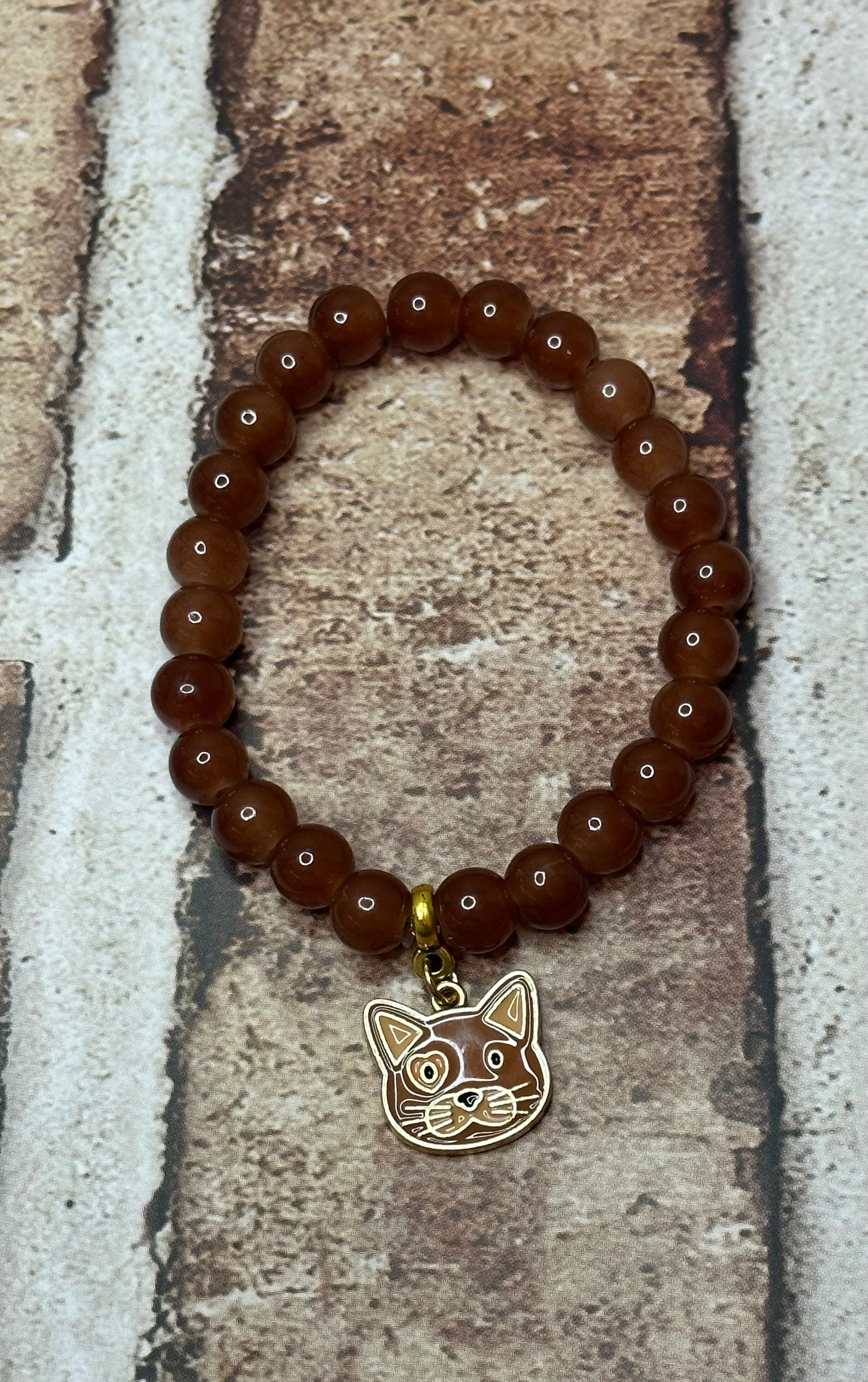 Brown Cat Head Bracelet
